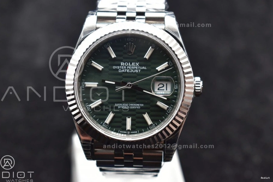 Fluted Jubilee Dial Edition Steel 41 VSF Green 904L VS3235 on Bracelet DateJust Bezel 126334 Textured Best 1:1 0312